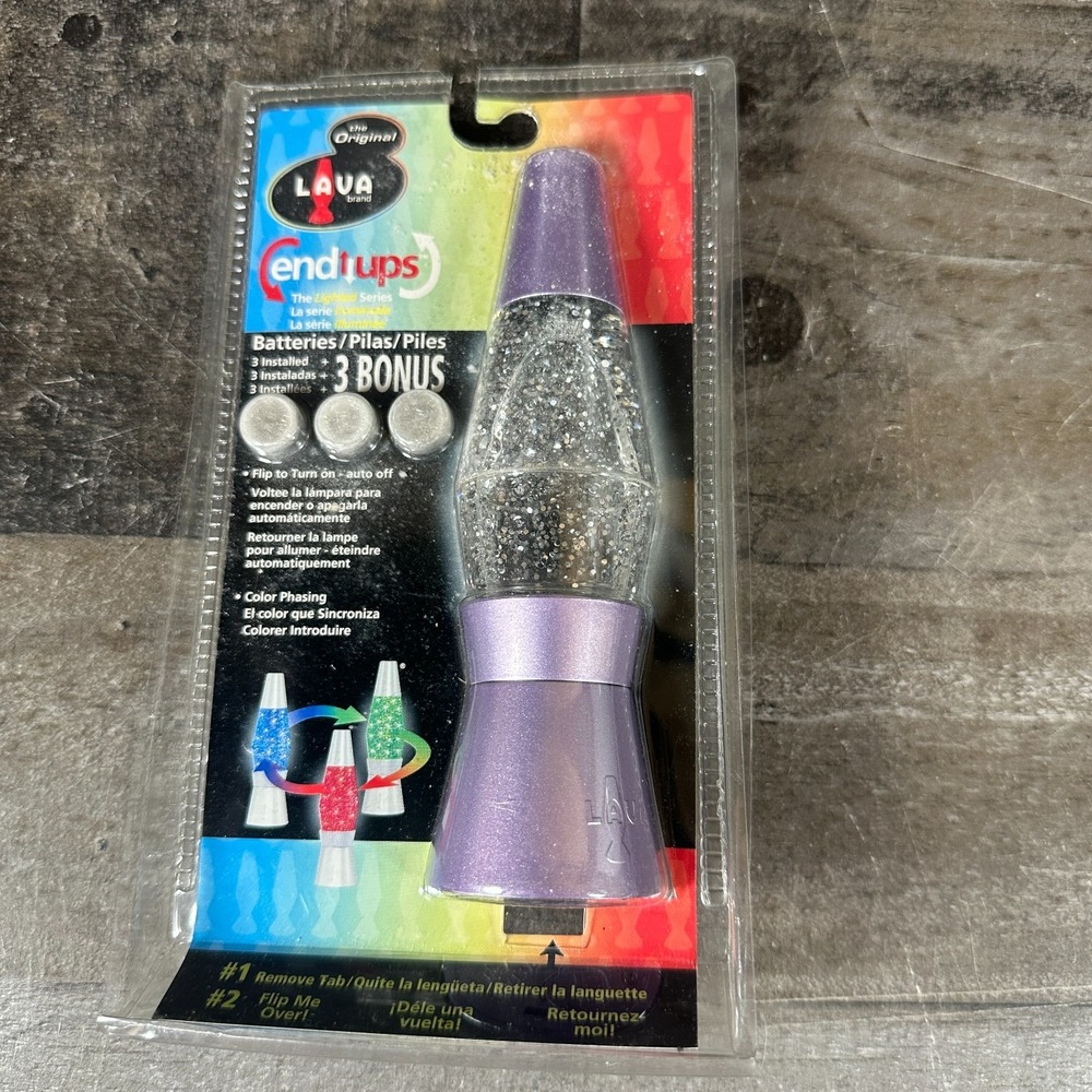 Original Lava Brand End Ups Lighted Mini Lava Lamp Desktop Battery Operated